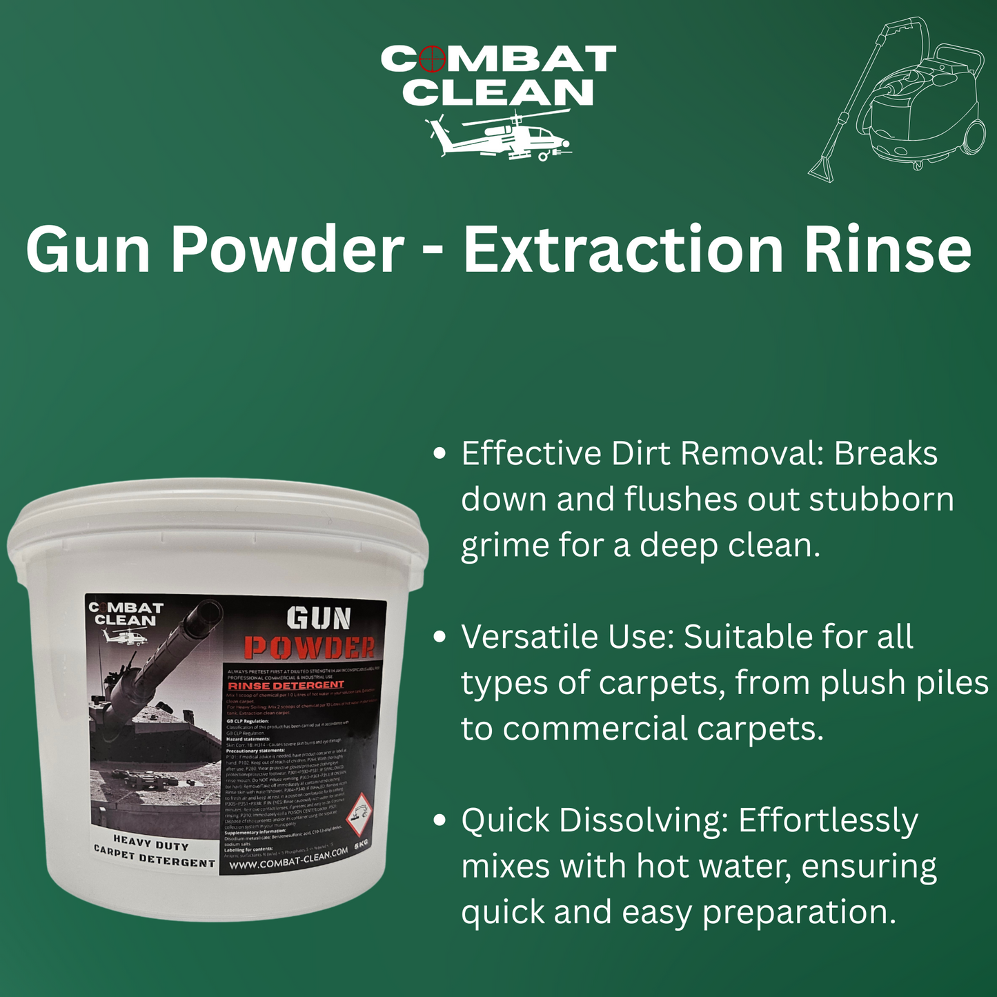 Combat Clean Gun Powder Rinse Detergent